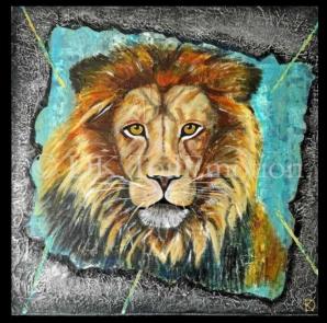 Lion Figuratif toile 60 x 60cm