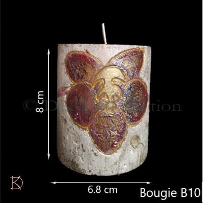 Hand-engraved and painted candle