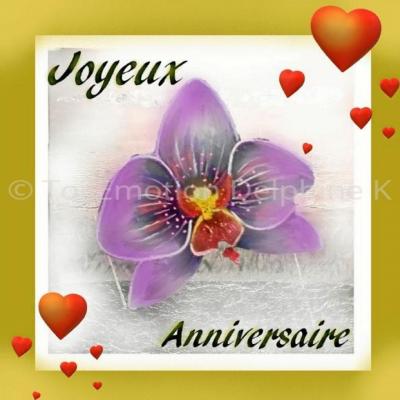 Anniversaire orchidées coeur